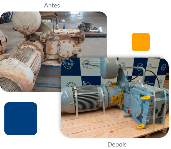 Antes e Depois case de reforma de redutor de velocidade.
